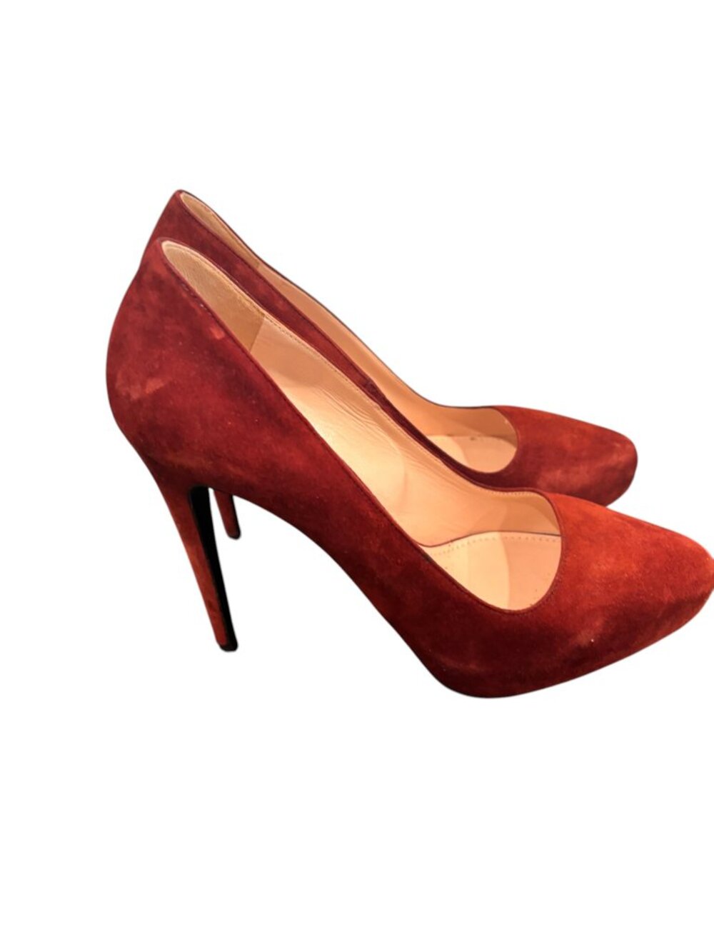 Prada Burgundy Suede Platform Pumps Heels Size 38.5 | Italian Designer Stiletto